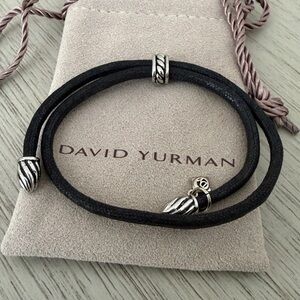 David Yurman Black and Silver Adjustable Wrap Bracelet